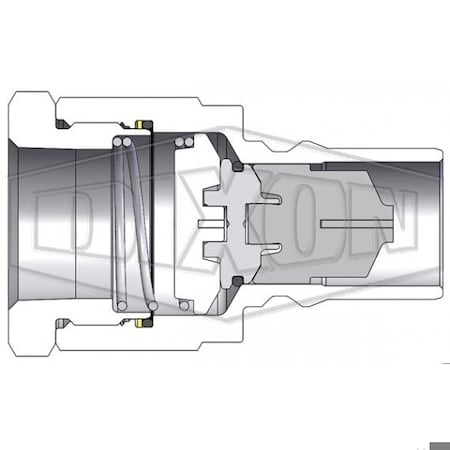 Dixon DQC H Industrial Interchange High Volume Female Plug, 1-7/8-12 Nominal, Female O-Ring Boss End Styl H12OF12